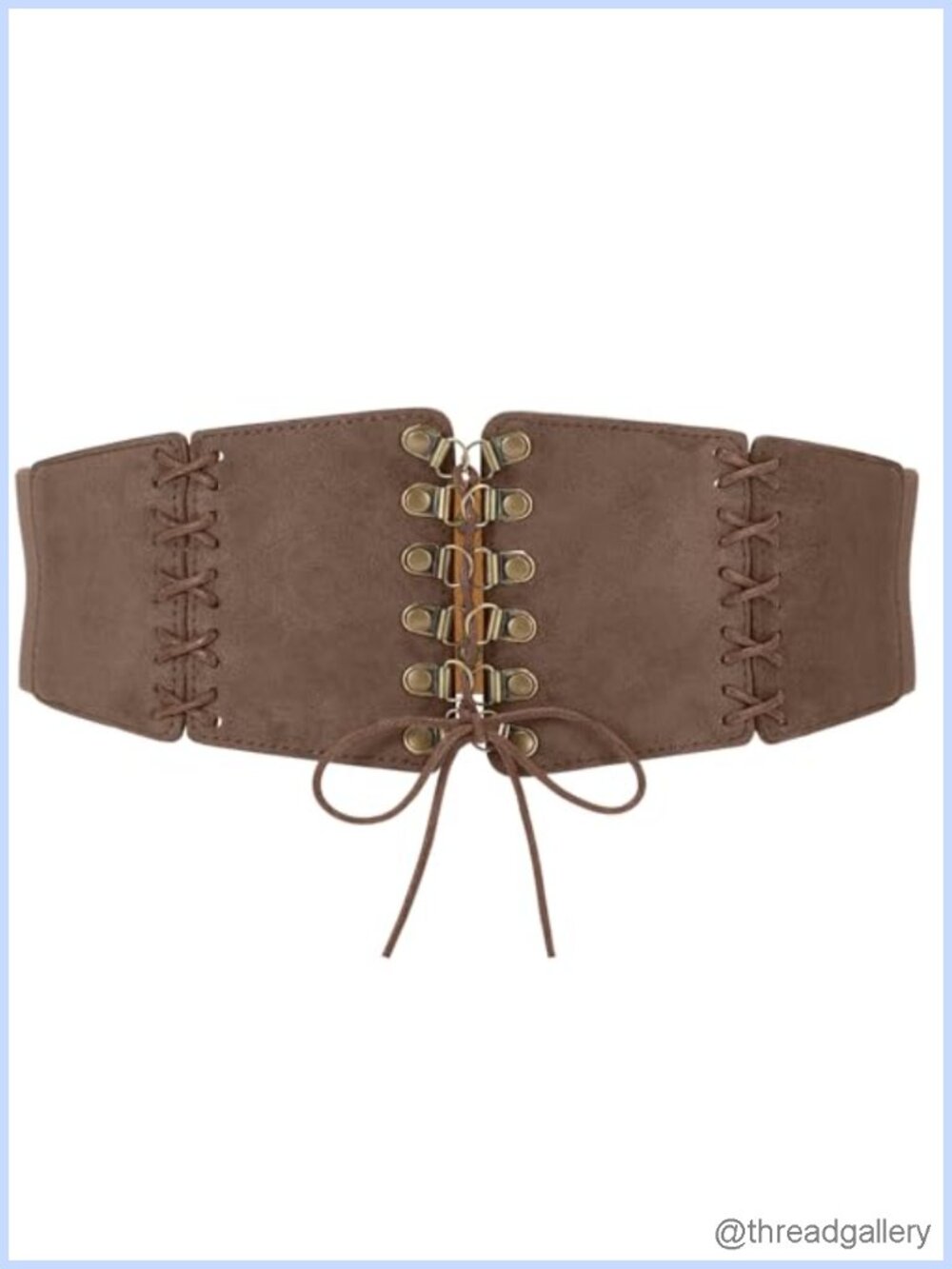 Women's Suede Leather Lace-Up Corset Waist Belt Renaissance Style